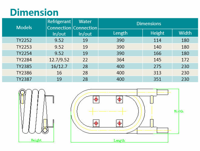 Refrigeration Copper Tube shell and tube water-cooled condenser