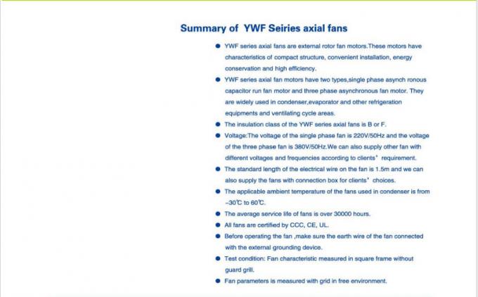 YWF Series 200 to 630mm cold storage Fan Blade Motor Condenser Evaporator Fan Manufacturer External Rotor Axial Flow Fan 6