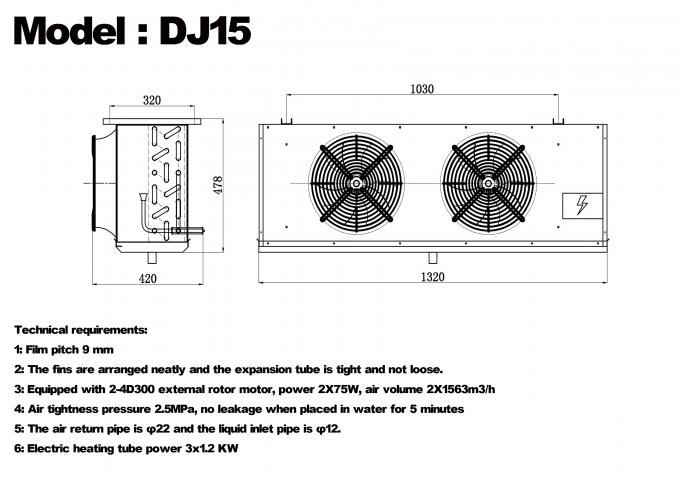 DJ series DJ100 single unit cooler CE certified cold storage dedicated air cooler evaporator ceiling evaporator refrigeration equipment manufacturer,refrigeration factory, refrigerated cold storage 3