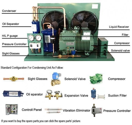 4EES-6Y 6HP Piston Air Cooled Refrigeration Condensing Unit 380V