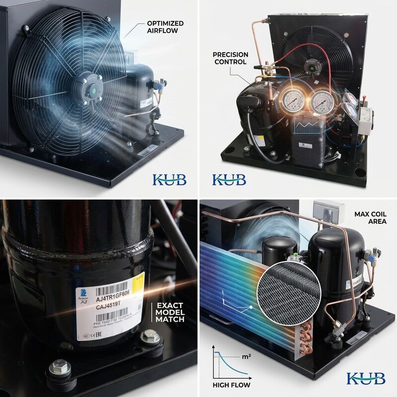 Multi Capacity Small Condensing Unit R404A R134a Hermetic Walk-in Cooler Freezer Display Cabinet 1HP to 5HP Range