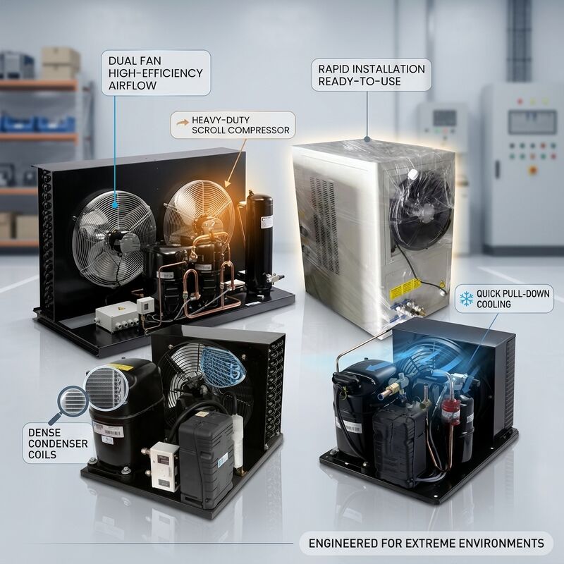 220V 60Hz Small Condensing Unit 3HP Hermetic Reciprocating R404A North America Latin America Cold Room Freezer