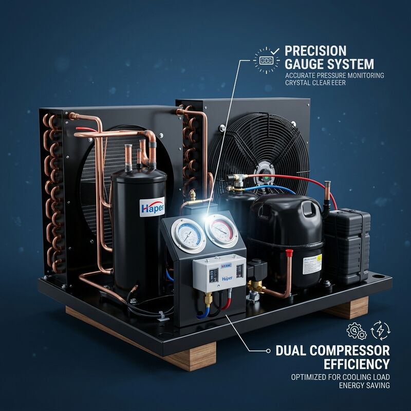CE ISO Certified Small Condensing Unit 2HP Hermetic Scroll R134a R404A European Market Compliant Cold Room Freezer