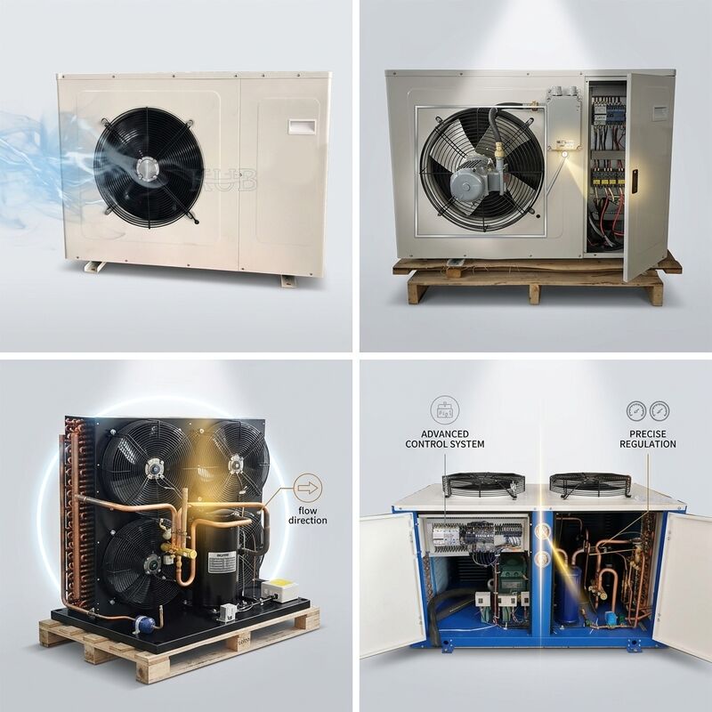 OEM ODM Custom Brand Small Condensing Unit 2HP Hermetic R404A Personalized Logo Color Panel Cold Room Freezer Condenser