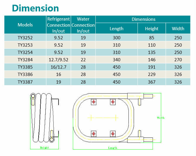 R404a Heat Exchanger Condenser 380V Copper Heat Pump Condenser 30kpa